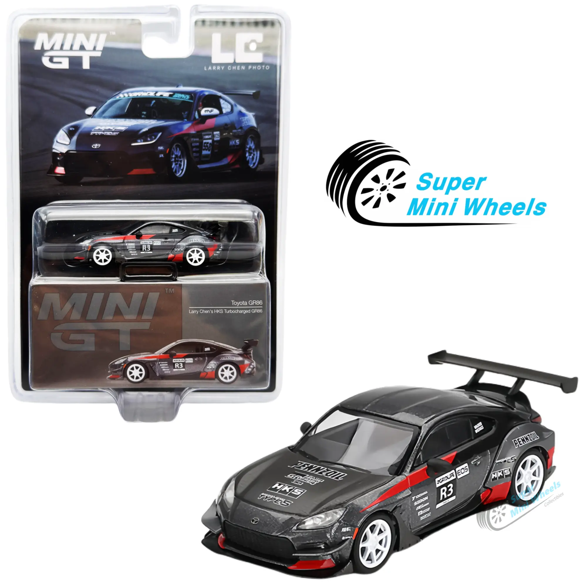 Mini GT 1:64 Toyota GR86 Larry Chen's HKS Turbocharged GR86 Gray #820