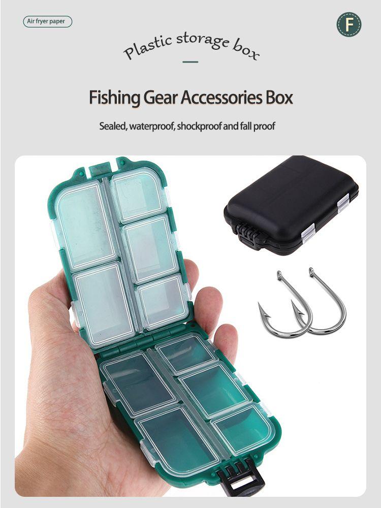 10 Compartment Bait Storage waterproof Box For Bait, Hooks Multipurpose Plastic Storage Box Fishing Tackle Accessories Box