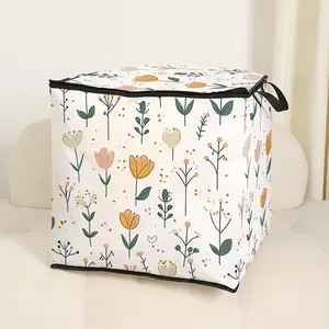 Floral Print Blanket Storage Bag, Cute and Practical Kids Bedding Organizer, Durable Material, Easy Carry Handle, Perfect for Home Use