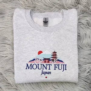 Embroidered Mount Fuji Sweatshirt, Japan Mount Fuji