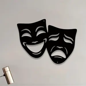 Theatre Mask Wall Decor, 1 Count Theatre Mask Wall Art, Wall Hanging Decor for Home Office Garden Living Room Bedroom Study Room, Poster, Halloween