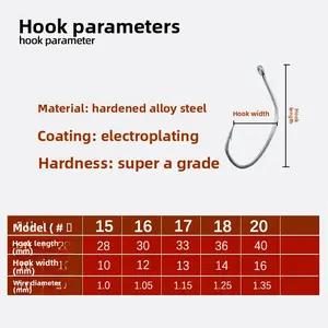 Glowing shrimp back hook, fluorescent live shrimp hook, cross-border shrimp and fish hook, special for sea bass, grouper, and other fish, Fishing Hooks