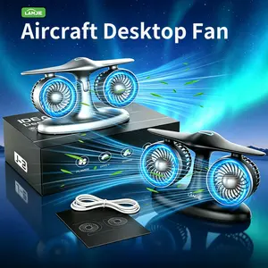 LAMJIE Portable Table Fan with Dual-Turbine High-Airflow Design, 8000mAh Long Battery Life Rechargeable Desk Fan, Quiet Personal Cooling Fan for Home Office and Camping,Summer Must-Have 2026