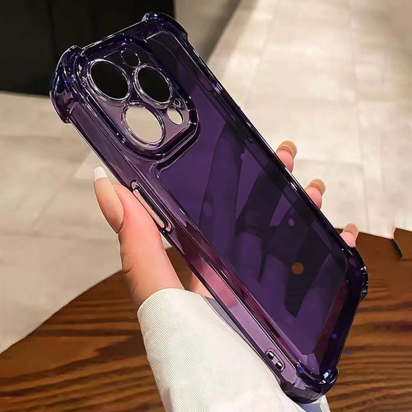 Clear Phone Case with Full Coverage, 1 Count Air Cushion Anti-fall Silicone Phone Case, TPU Phone Cases for iPhone 11 12 13 14 15 Pro Max