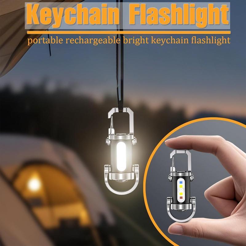 2PCS Rechargeable Keychain Flashlights - High Lumen LED Mini Flashlight,Waterproof & Multi-Mode,for Walking,Searching and Hiking Ideal Holiday Gift Pathway Lighting Emergency, Travel & Outdoor Use, dimmablelight