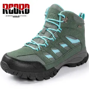 R CORD Slip Resistant Womens Hiking Boots - Waterproof Breathable Mid Ankle Support Trekking Backpacking Shoes