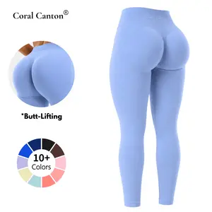Coral Canton High Waisted Seamless Sports  Leggings for Women Tummy Control Compression Workout Pants with Scrunch Butt No Front Seam Buttery Soft Yoga Gym Leggings Sculpting Fit All Season Activewear SummerVibes, Sporty Joggers