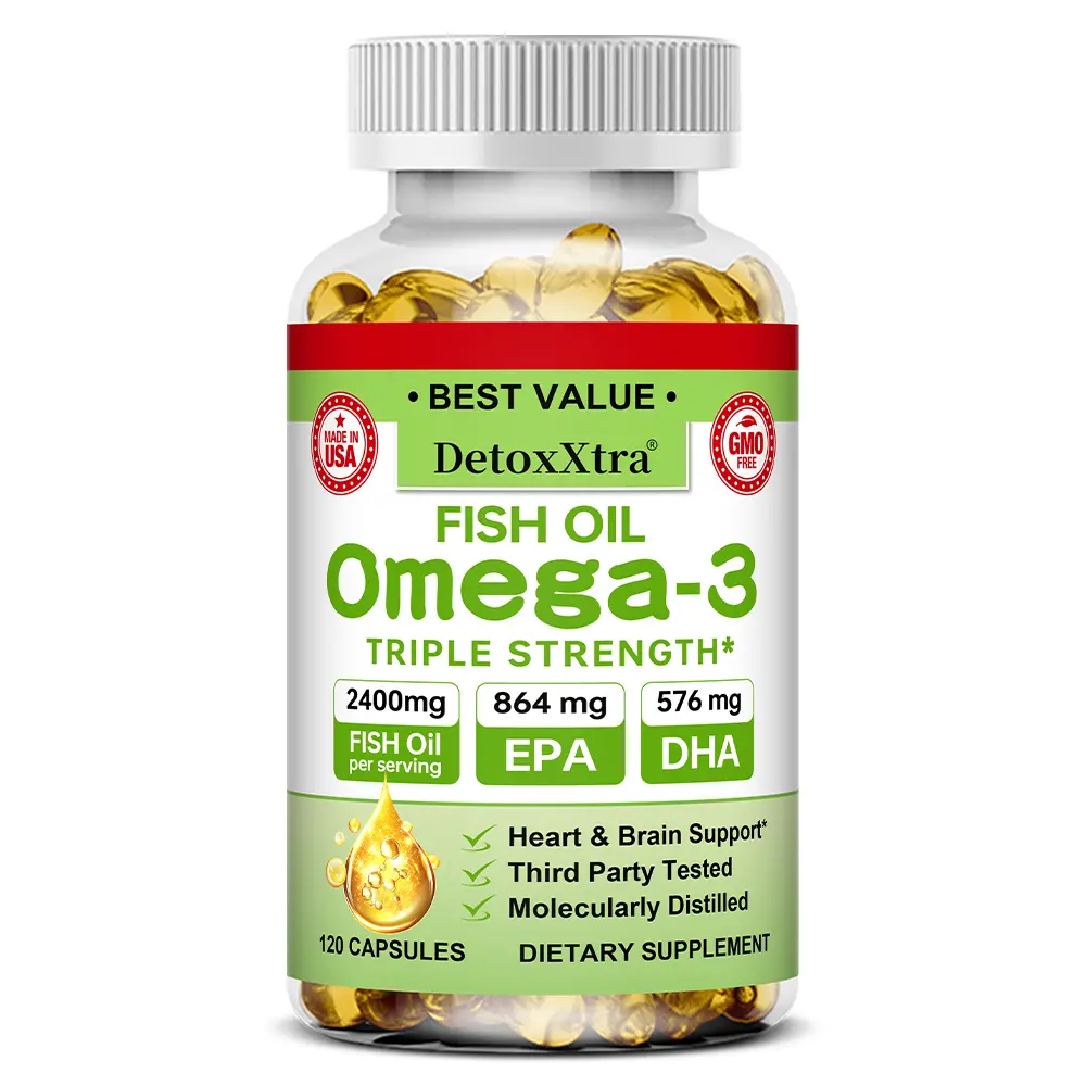 Omega-3 Health Supplement, Supports Heart Health and Brain Health, 120 Capsules
