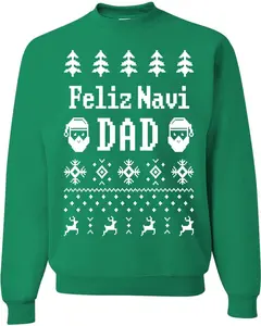 Feliz Navidad Ugly Christmas Sweater Unisex Crewneck Graphic Sweatshirt
