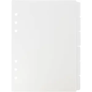 2 Pack A5 Binder Dividers 6 Tabs Clear Plastic Binder Index Tabs Planner Divider for Round Ring Binder Sheet Protector (Total 12 Dividers)