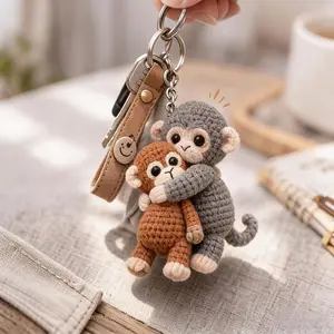 Handmade Cute Cartoon Monkey Keychain — A Mini Animal Charm for Backpacks, Handbags, and Wallets; An Exquisite Everyday Accessory and Gift