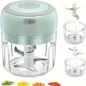Portable Electric Garlic Mincer and Vegetable Grinder, 250ML USB Rechargeable Food Processor, Multifunctional Food Chopper, Garlic Crusher, 1200 Rpm Motor, Home Travel Small Design, Vegetable Chopper Tool