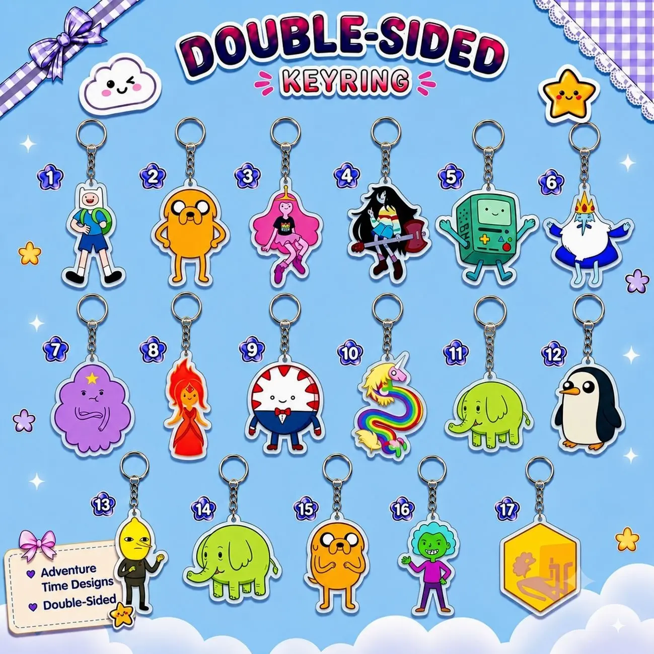 Cartoon Anime Character Keychains adventure time Cutest Aesthetic Gift Idea For Besties