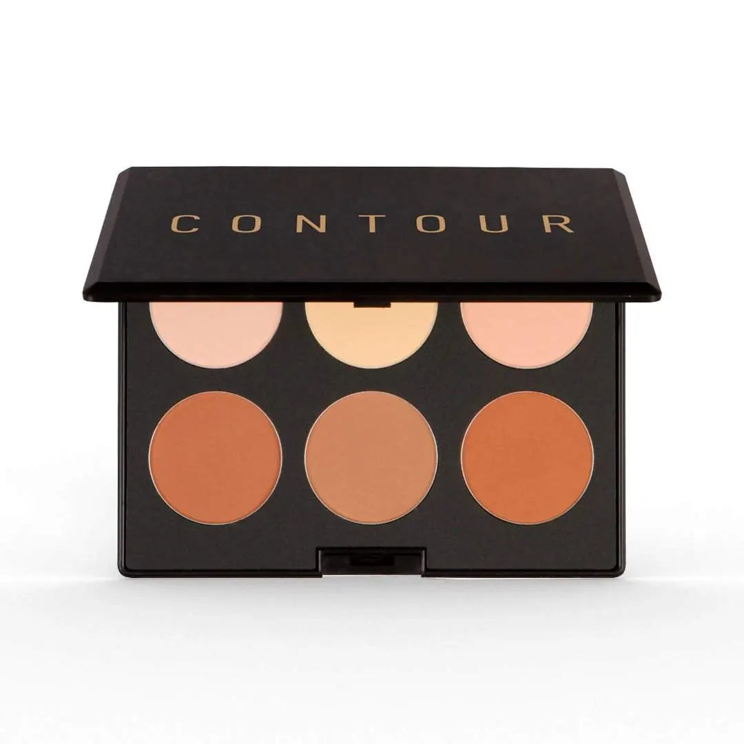 Elizabeth Mott Cosmetic Contour Palette - 6 Shades, Matte & Satin Finishes, Ideal for Highlighting, Contouring & T-zone Bronzer Makeup