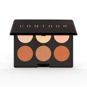 Elizabeth Mott Contour Palette - 6 Shades for Highlighting & Contouring, Matte & Satin Finishes, Perfect for T-zone Bronzer Makeup