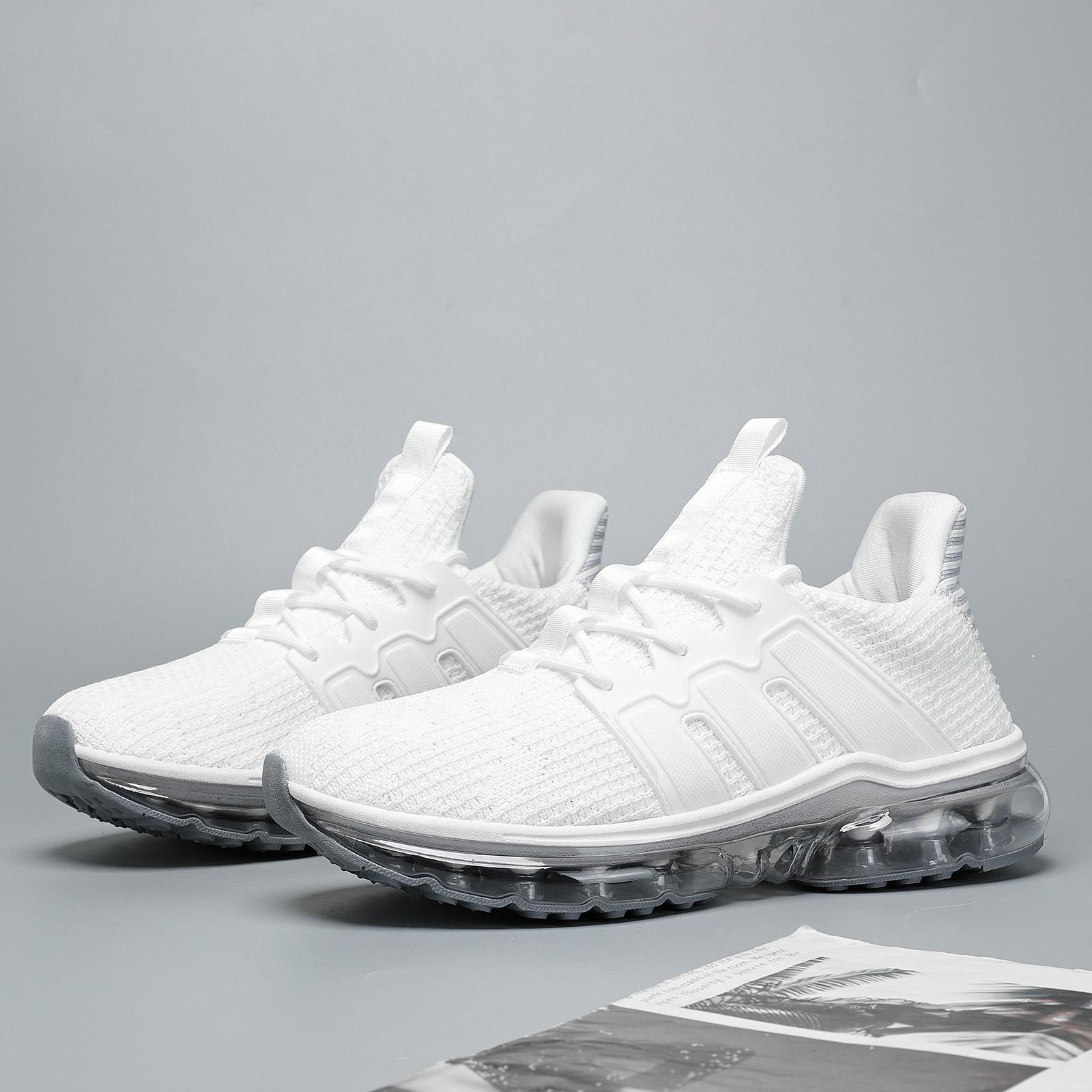 Men's Air Cushion Running Shoes - Breathable Mesh Fabric, Athletic Look, Lightweight, Non-Slip, Secure Lace-Up Sneakers for Gym & Walks, Casual Comfort, Breathable Fabric,shoes for back to school,back to school shoes