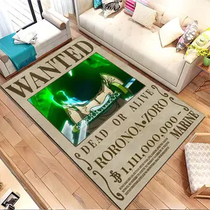 Zoro pattern home rug with green glow, living room, bedroom, kitchen mat, home decoration, area rug, holiday gift for family and friends