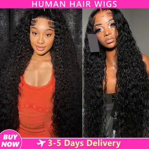 Bling Hair VIP 13x6 Transparent Lace Front Wig Human Hair Deep Wave 13x4 HD Lace Front Wig Brazilian Real Human Hair Wigs 4x4 Lace Closure Wig 180% Density