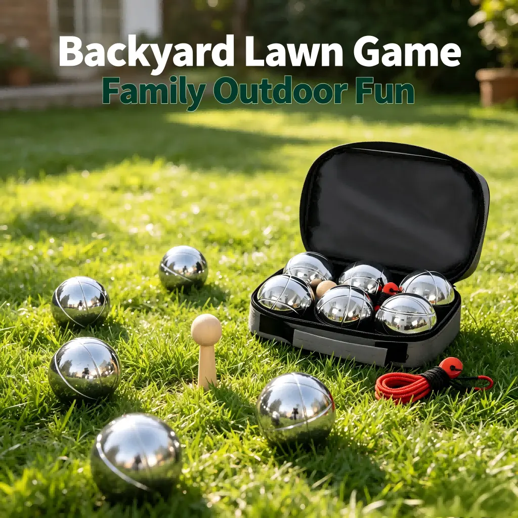 6 Metal Petanque Boules Set with 3 Distinct Line Patterns, French Bocce Ball Game for Adults, 7cm Balls for Garden & Park Play, Includes Carry Case, Jack & Rope, Beach, 6 Metal Balls