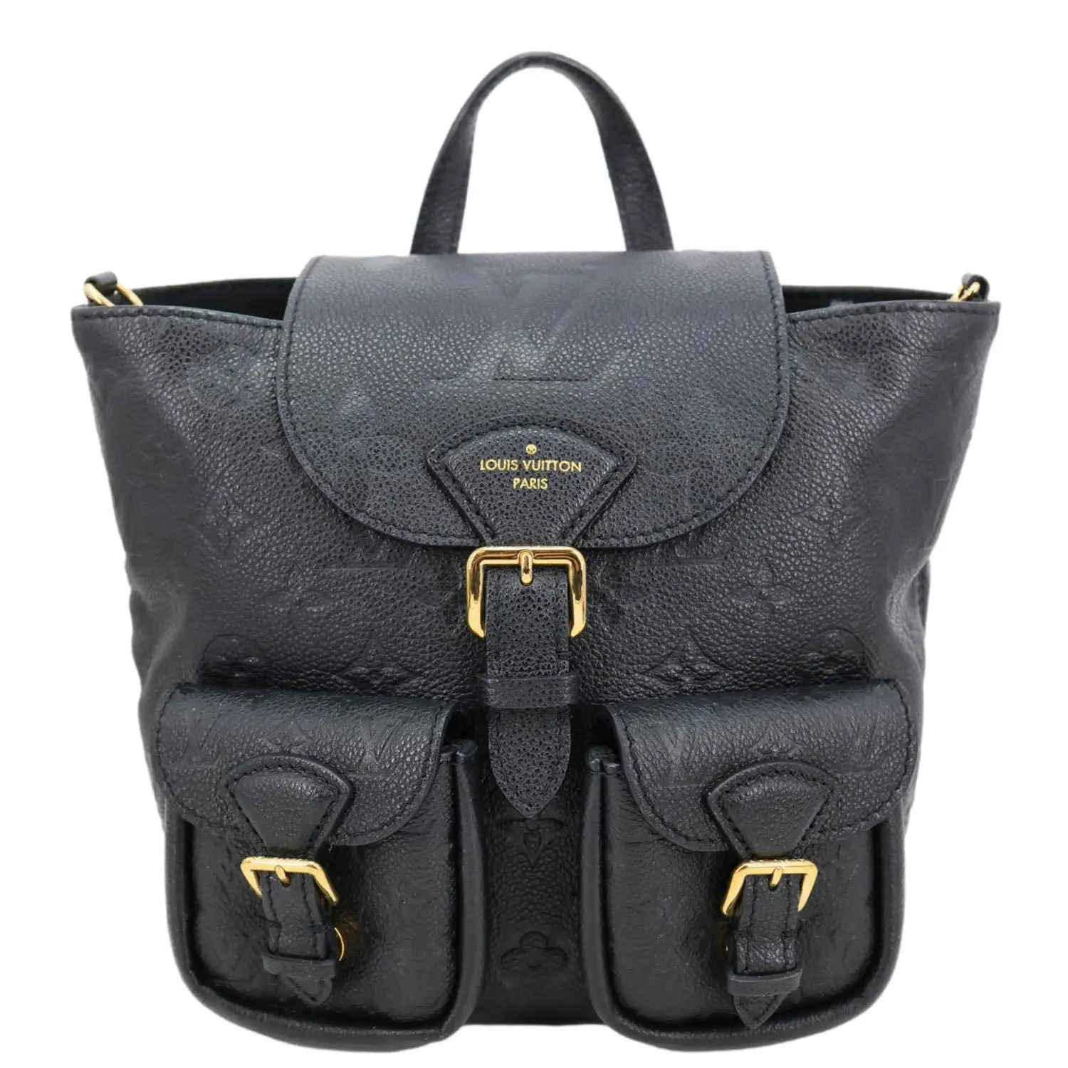 Pre-owned Louis Vuitton Leather Backpacks Backup Monogram Empreinte Backpack Black