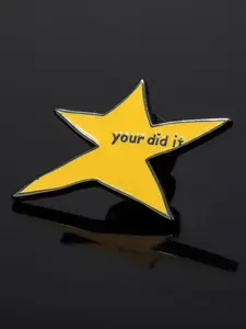 1PC Fun Yellow Star Brooch, "You Did It" Enamel Badge, A Gift for Classmates and Friends, Suitable for Introverts and Extroverts As a Gift, Can Be Used as Backpack Decoration, Wallet Accessories, Fashion Gifts, Charm