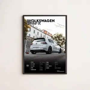 Volkswagen Golf R MK7.5 Poster, Vintage Car Poster, Retro Decor, Perfect Gift for Car Lovers & Collectors, Car Poster