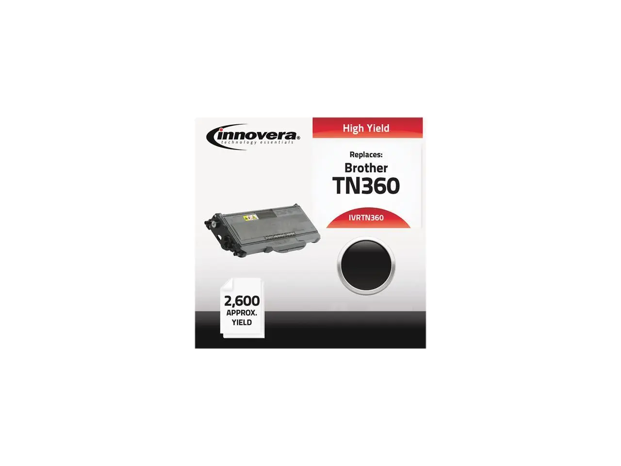 Innovera IVRTN360 Black Compatible Remanufactured TN360 Laser Toner Innovera IVRTN360 Black Compatible Remanufactured TN360 Laser Toner