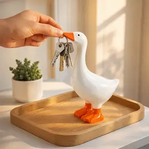 holiday gifts 7-Inch Resin Desk Goose Statuewith Magnetic Beak Funny Desktop FigurineKey Holder for Office Home Decor CuteChristmas Gift Housewarming Ornament SillyDecoration Decorative