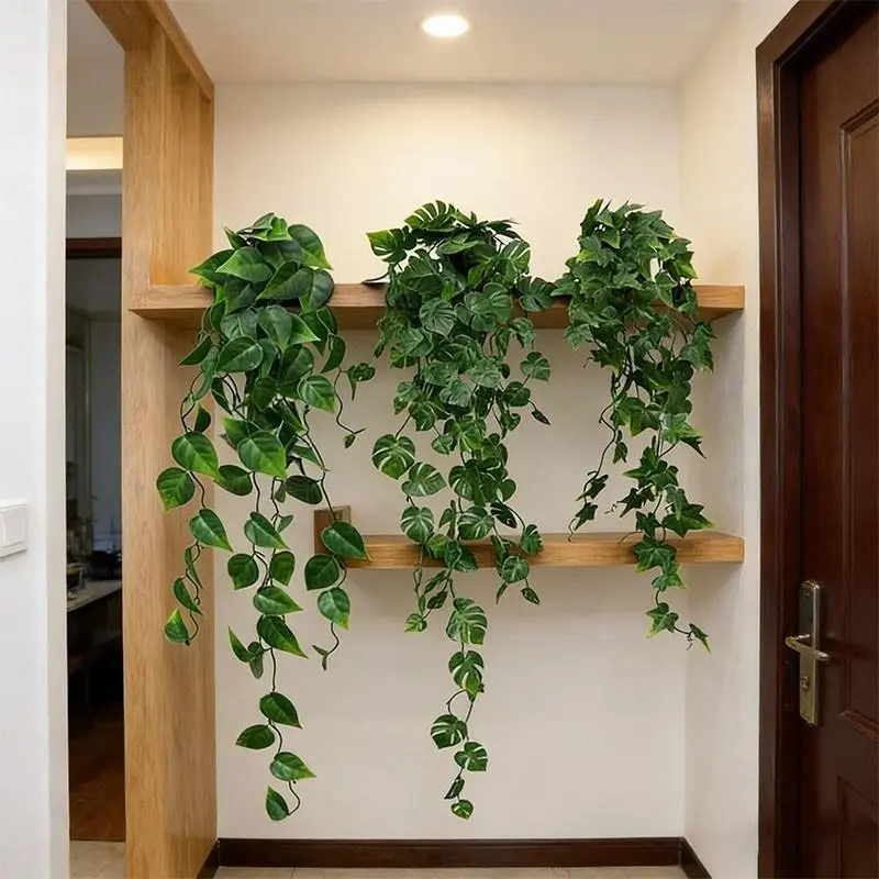 Artificial Hanging Vine Plants in Pots, Artificial Fake Plants, Decorative Plants for Home and Office, Indoor and Outdoor Garden Shelves, Artificial Hanging Baskets, Fake Plant Decoration