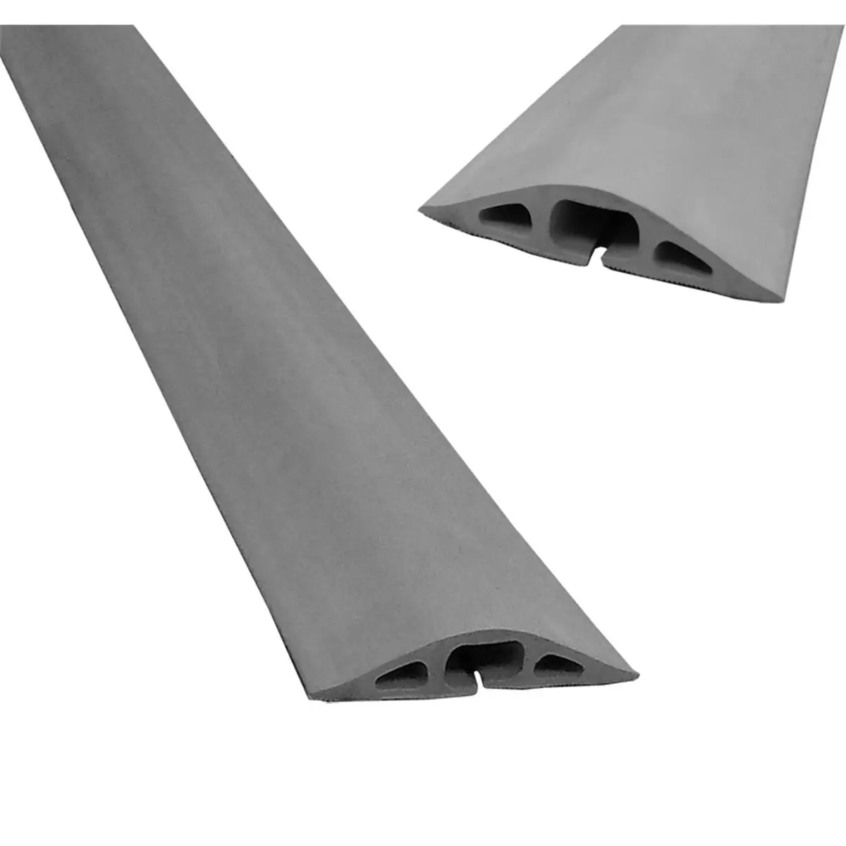 212 MAIN D-2 Rubber Duct Cord Cover, 10 ft Gray Low Profile Cable Protector for Vehicular Traffic, Easy to Install