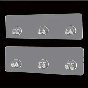 2pcs Wall Mounted Adhesive Hook, Punch-free Bathroom Organize Shelf, No Drilling Storage Hook