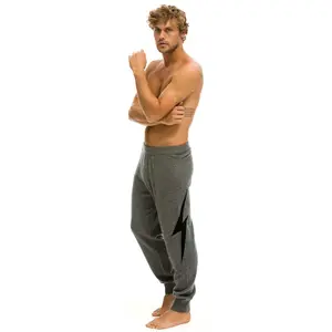MEN'S BOLT CASHMERE LIGHT SWEATER PANT	- DEEP HEATHER // BLACK BOLT