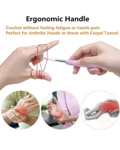 14 Sizes Crochet Hooks Needles Set 2mm-10mm, Ergonomic, Extra Long for Arthritis