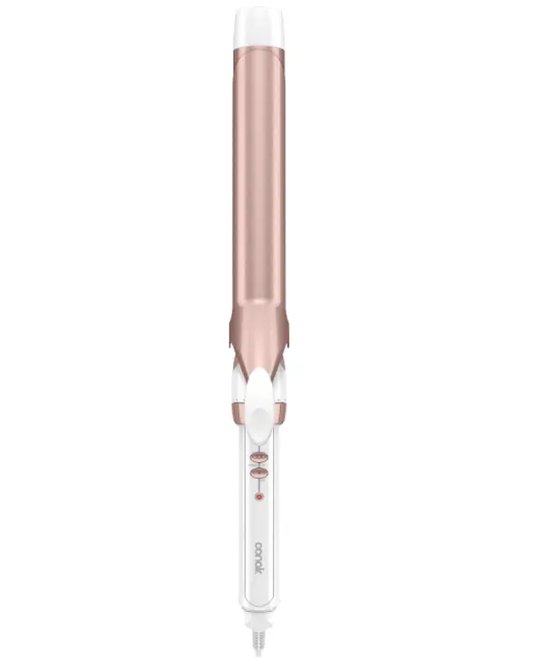 Conair Extra Long Curling Iron, Double Ceramic, 1 1/4", White/Rose Gold | Extra-long 7.5" hair curler and hair waver for every hair type with 30 heat settings, built-in heat protection, and auto-off