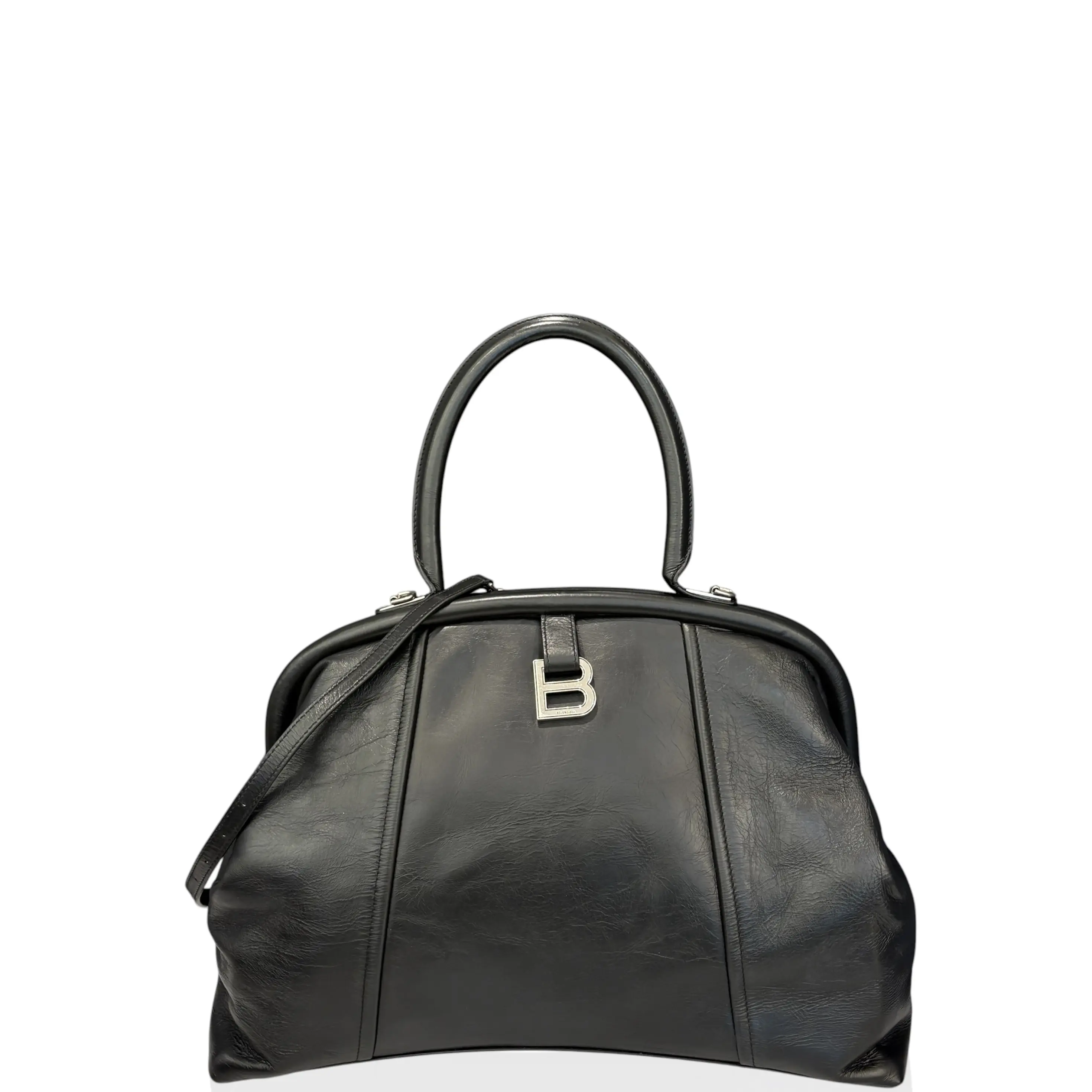 Pre-owned Balenciaga Leather tote bags Handbag Crumpled Calfskin Black (kc042426a4)
