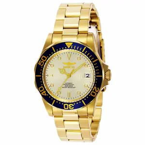 Invicta Men's Automatic Yellow Gold Steel Watch - Pro Diver Champagne Dial | 9743