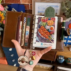 Leather Hand Account Book Notebook, Portable Pocket Diary Journal, Travel-Friendly Writing Pad, Durable Daily Planner Organizer