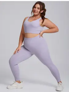 Workout Sets for Women Plus Size (L-3XL) – oft leggings & strappy sports bras designed to support curves. High-waisted fit, squat-proof, and made for real movement & comfort.