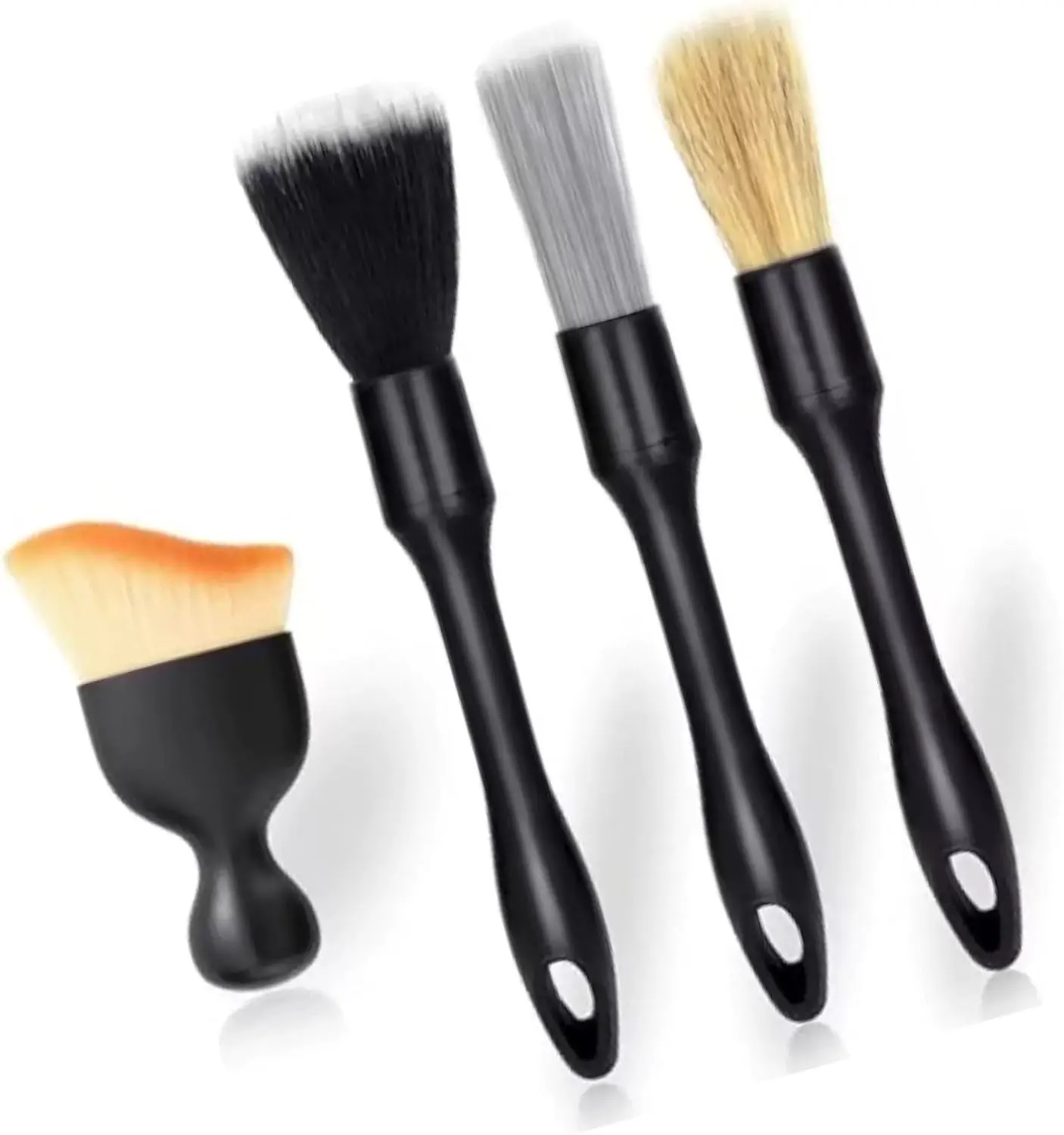Car interior and exterior cleaning brush set, including 5 brush brushes, suitable for dashboard, leather, logos and other components, is a professional tool for deep care of your car.