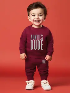 Baby Boys Long Sleeve Round Neck Sweatshirt Set, Casual Fitted Cartoon Letter Print, All Seasons, Random Print, Long Pants, Baby Boy Clothes