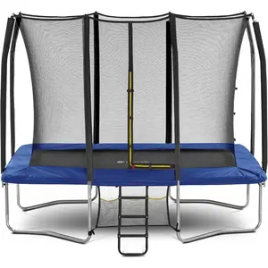 7x10 8x12 Rectangle Trampoline for Kids, Double Enclosure Openings, 330LB Capacity, 4 Wind Stakes, Storage Bag