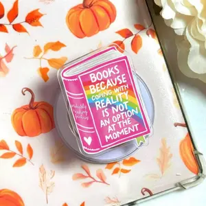 Bookish Rainbow MagSafe Phone Grip, Magnetic Colorful Reader Pop Socket, Cute Kindle Holder Gift