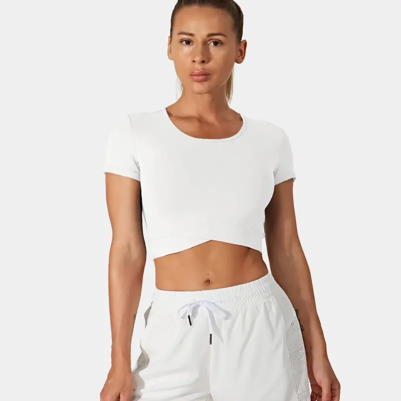 Halara Softlyzero️ Airy Crossover Hem Cropped Sports Top