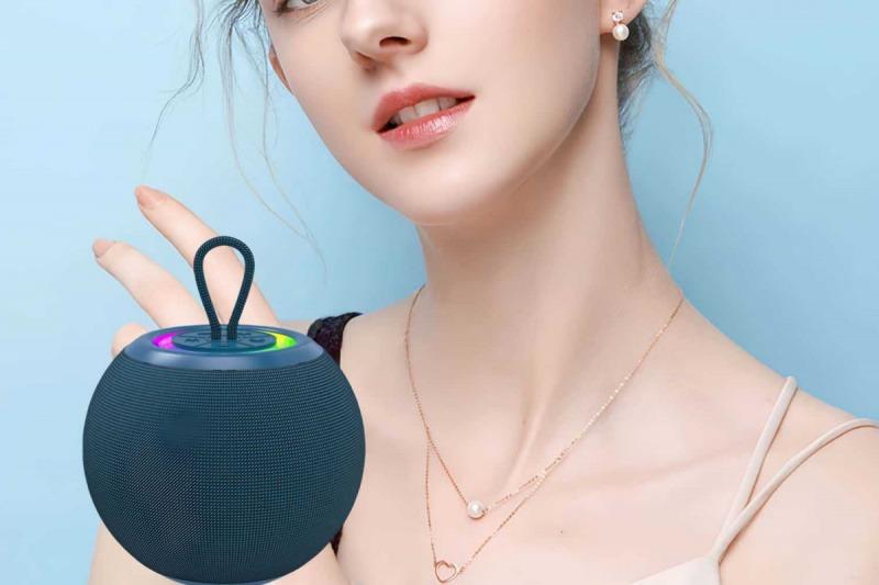 Soccer-shaped Bluetooth speaker with LED light, portable wireless speaker for sports, outdoor activities, and gifts