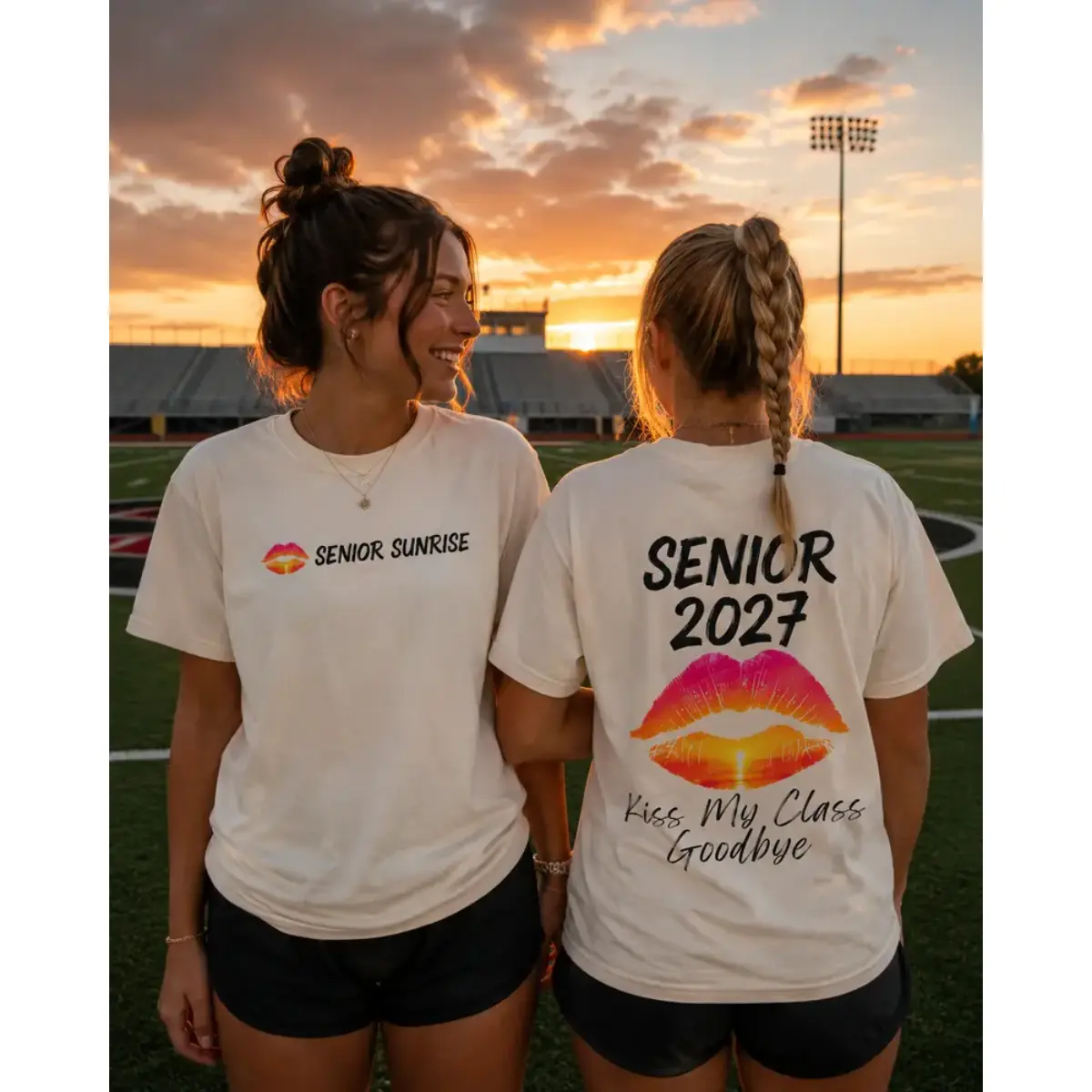 Senior Sunrise 2027 T-Shirt, Kiss My Class Goodbye Shirt, Graduation Senior Tee, Class of 2027 Graphic Shirt, High School Senior Gift, Senior Week Cotton T-Shirt