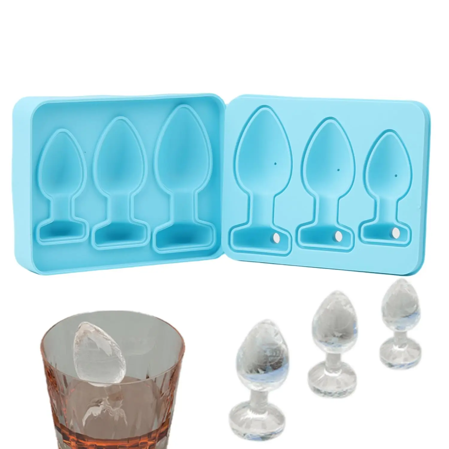 Silicone Ice Cube Mold Tray, 1 Count Fun Shapes Ice Mold for Whiskey Cocktails, Travel Accessories, Large Thicked Silicone Ice Mold for Home Kitchen