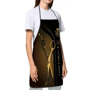 Hairdressing Pattern Apron, Professional Hairdressing Fashionable Gardening Work Apron, Salon and Kitchen Workwear