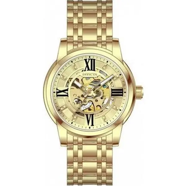 Invicta Objet D Art 69129 Men's 41mm Auto Skeleton Gold Tone Watch