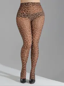 Fashion Ladies Womenswear High Elastic Fitted Leopard Print Tights, Stylish Sexy Leggings for Street Style, Perfect for Shopping and Outings