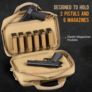 Gun Case Bag Tactical Pistol Bag Firearm Shooting Case with Lockable Zipper for Shooting Range Outdoor Hunting